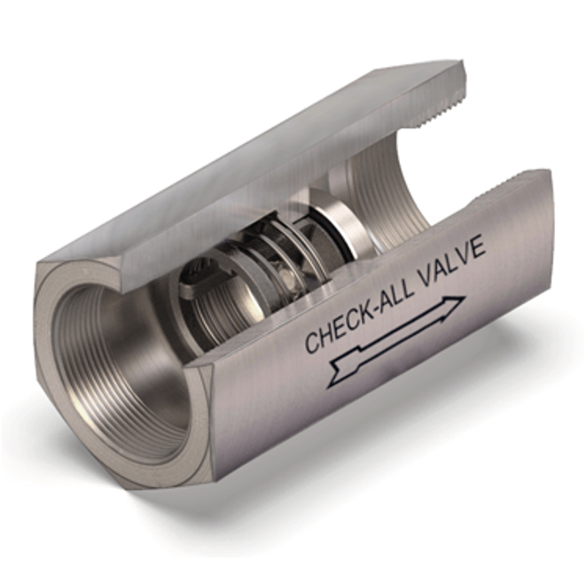 Check-All Valve In-Line Spring Loaded Poppet-Type Check Valve EPIC-0500FP