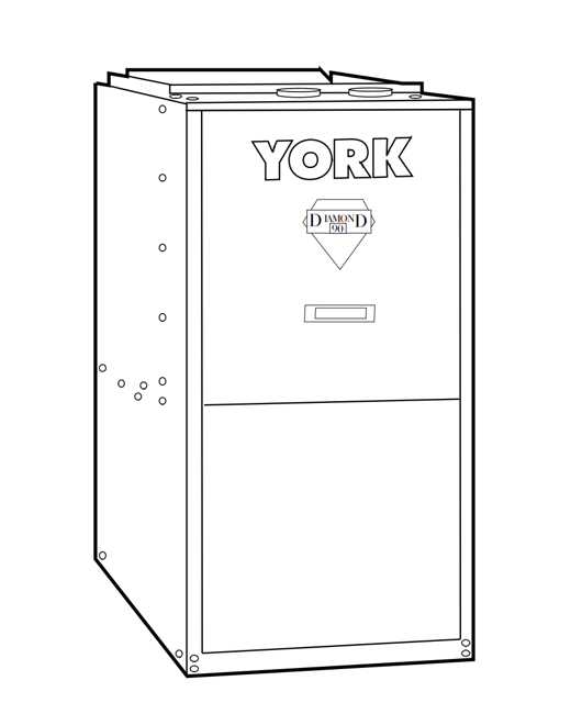 York HIGH EFFICIENCY GAS FIRED FURNACES P3UR