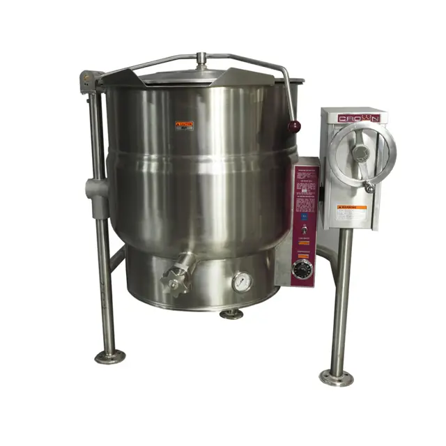 Crown Self-Generating Steam Jacketed Tilting Floor Mounted Kettle ELT-60