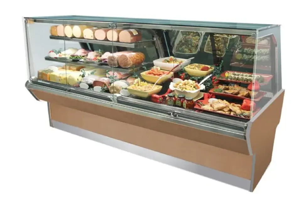 Hussmann Refrigerated vertical Deli/Bakery Merchandiser Q3-DV-45IR W/OPTIONAL 3RD SHELF